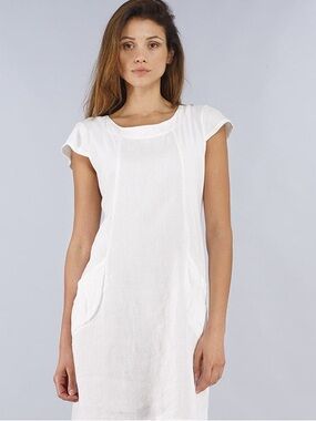 Luna Luz Linen White Dress Sz Medium
